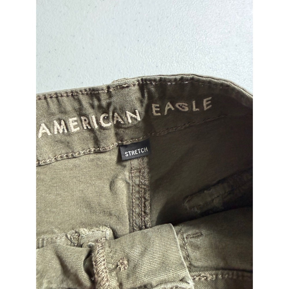 American Eagle Olive Green Utility Pants Mid-Rise Straight Leg Size 4 X-Long - Picture 5 of 12